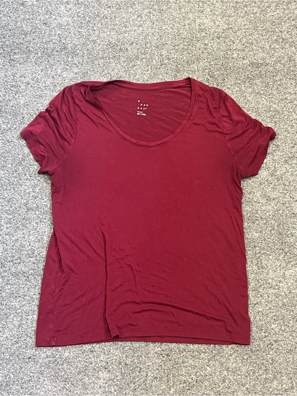 a new day Women's Scoop Neck Tee in Burgundy, Medium